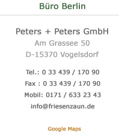 Peters + Peters GmbH - Bro Berlin - 15370 Vogelsdorf, Am Grassee 50